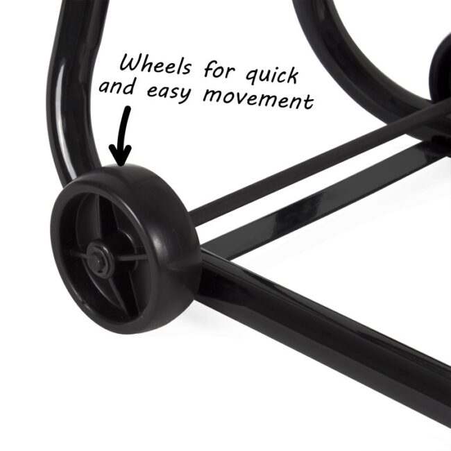 electriQ 24 Inch High Velocity Floor Drum Fan on Wheels - Black Metal Body - Image 9